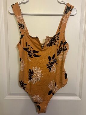 AmuseSocity women’s body suit in Mustard Flora